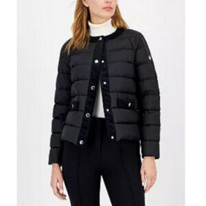MICHAEL KORS Women's Packable Down Fill Puffer Jacket Size 2XS In Black